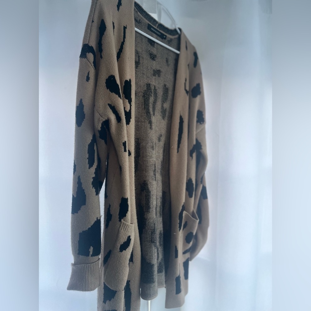 Leopard print cozy cardigan